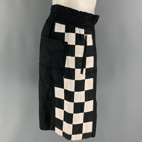 COMME des GARCONS HOMME PLUS Size M Black White Polyester Shorts - Picture 3 of 6